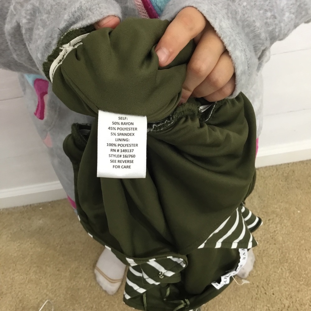 HYFVE Long sleeve, olive green stripe romper - Picture 5 of 8